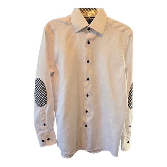 COOGI Other - COOGI CLASSIC MENS BUTTON UP LONG SLEEVE WHITE SHIRT PAISLEY SIZE 15 1/2 32/33